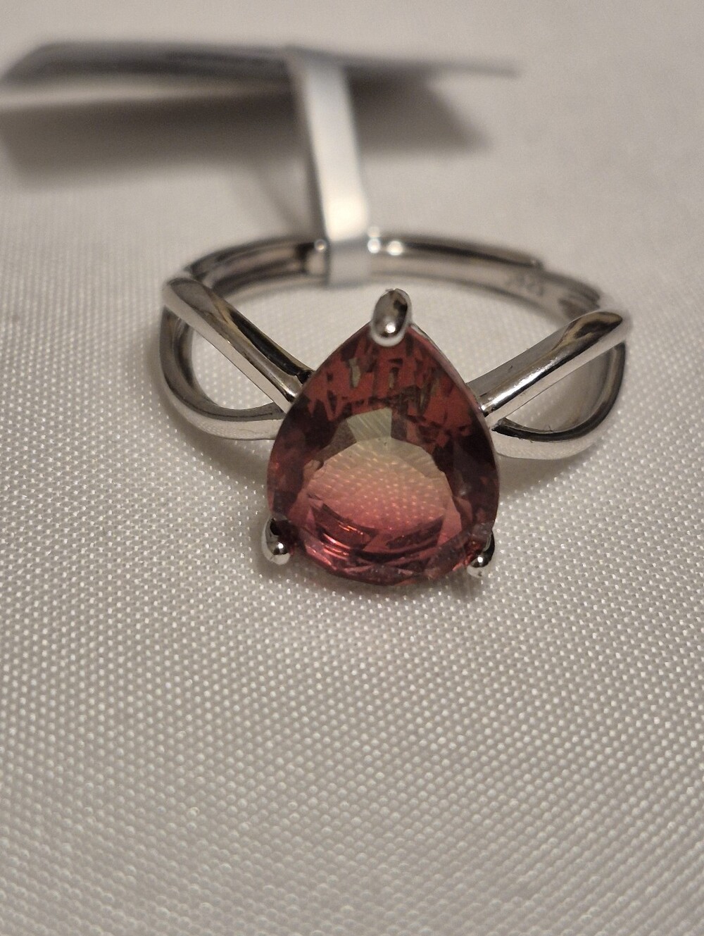 Sterling Silver Watermelon Tourmaline Ring